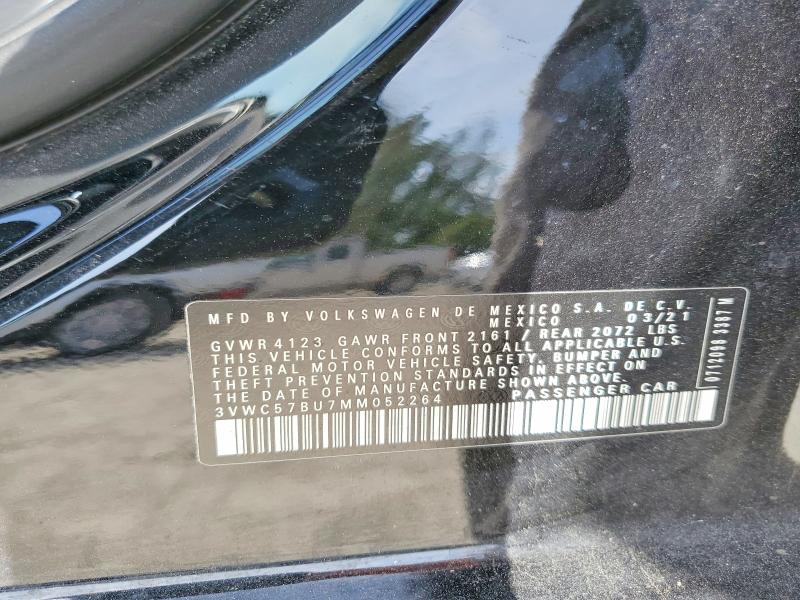 2021 Volkswagen Jetta მანქანა იყიდება აუქციონზე, vin: 3VWC57BU7MM052264, აუქციონის ნომერი: 48770786