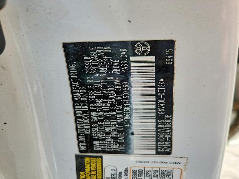 2007 Toyota Camry მანქანა იყიდება აუქციონზე, vin: 4T1BK46K17U507569, აუქციონის ნომერი: 48396106