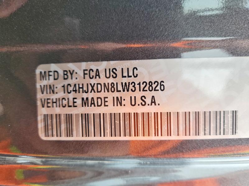 Aukcja sprzedaży 2020 Jeep Wrangler Unlimited, vin: 1C4HJXDN8LW312826, numer aukcji: 50914566