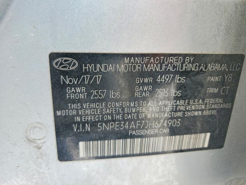 Продажа на аукционе авто 2018 Hyundai Sonata, vin: 5NPE34AF7JH674903, номер лота: 49405216