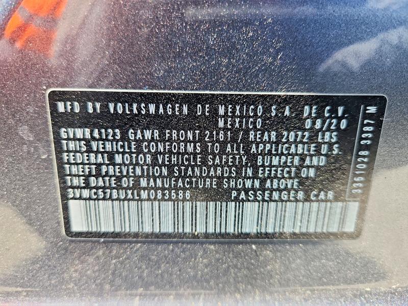 Aukcja sprzedaży 2020 Volkswagen Jetta, vin: 3VWC57BUXLM083586, numer aukcji: 49030126