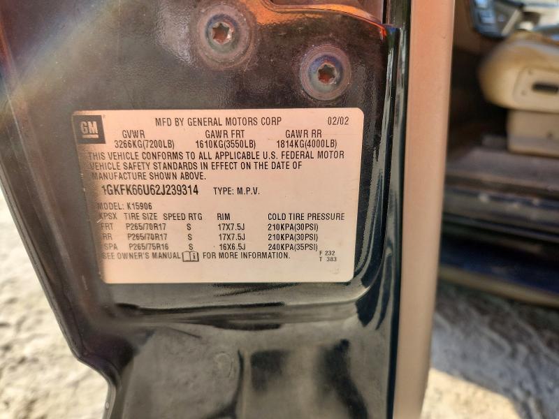 Aukcja sprzedaży 2002 Gmc Denali, vin: 1GKFK66U62J239314, numer aukcji: 49639526