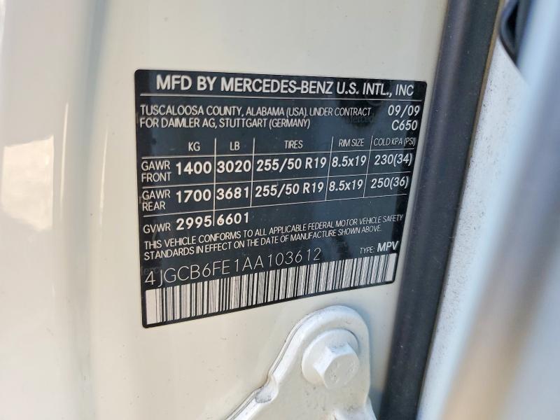 Продажа на аукционе авто 2010 Mercedes-benz R, vin: 4JGCB6FE1AA103612, номер лота: 50988206