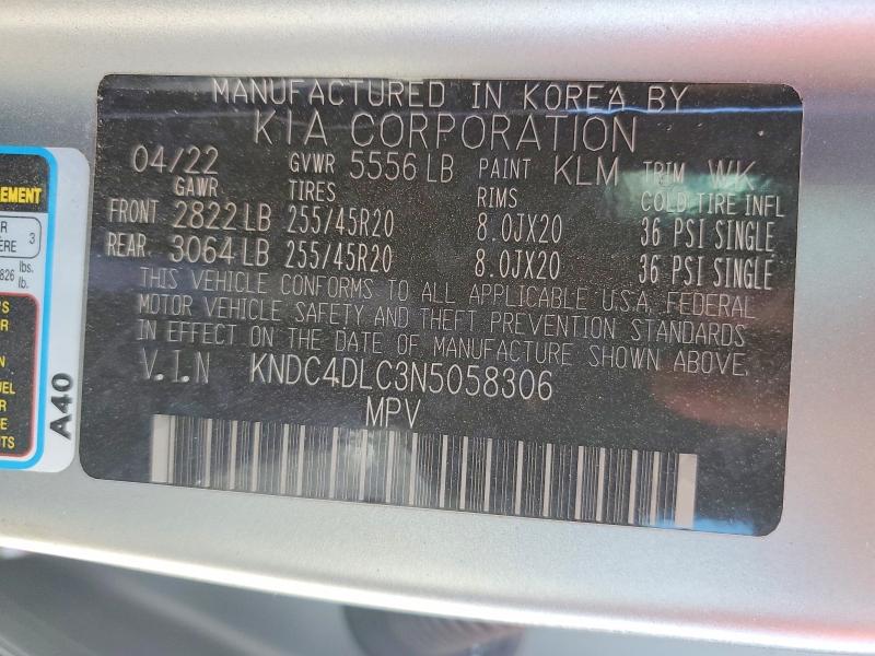 Продажа на аукционе авто 2022 Kia Ev6, vin: KNDC4DLC3N5058306, номер лота: 50086356