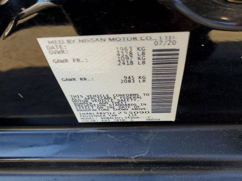 47100476 :رقم المزاد ، 1N4BL4BV5LC255090 vin ، 2020 Nissan Altima مزاد بيع