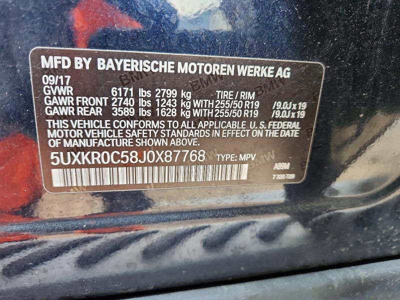Продаж на аукціоні авто 2018 Bmw X5, vin: 5UXKR0C58J0X87768, номер лоту: 49131886