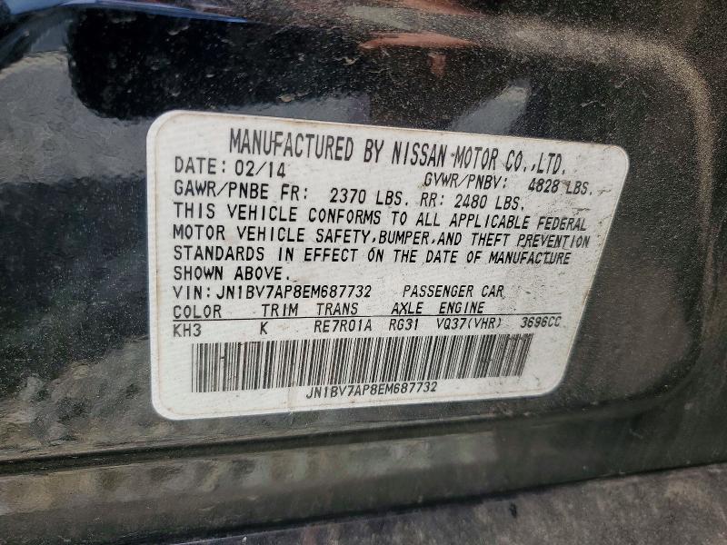 79911785 :رقم المزاد ، JN1BV7AP8EM687732 vin ، 2014 Infiniti Q50 مزاد بيع
