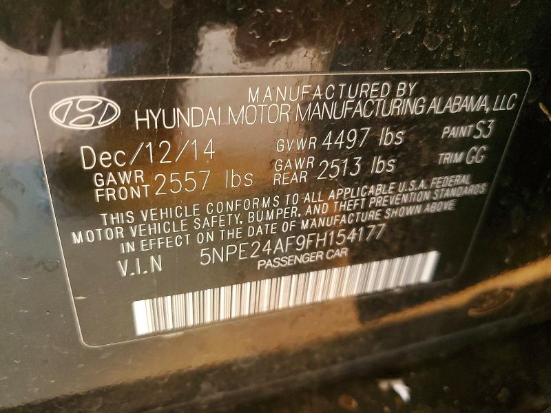 2015 Hyundai Sonata მანქანა იყიდება აუქციონზე, vin: 5NPE24AF9FH154177, აუქციონის ნომერი: 49174626