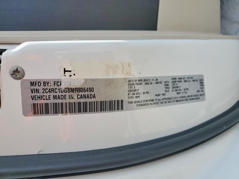 49088146 :رقم المزاد ، 2C4RC1DG8MR506490 vin ، 2021 Chrysler Voyager مزاد بيع