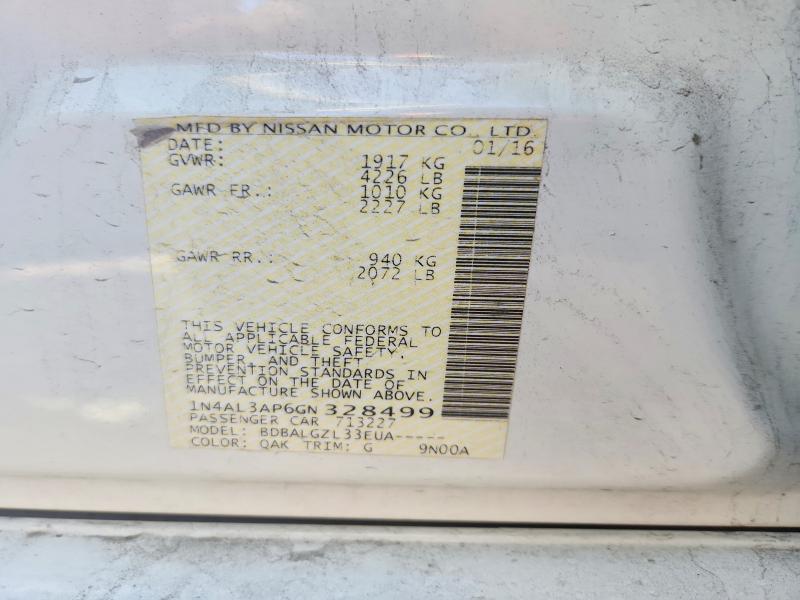 Продажа на аукционе авто 2016 Nissan Altima, vin: 1N4AL3AP6GN328499, номер лота: 51008266