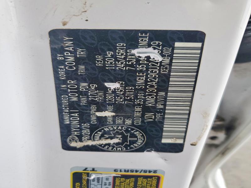 48314986 :رقم المزاد ، KM8J3CA29GU240529 vin ، 2016 Hyundai Tucson مزاد بيع