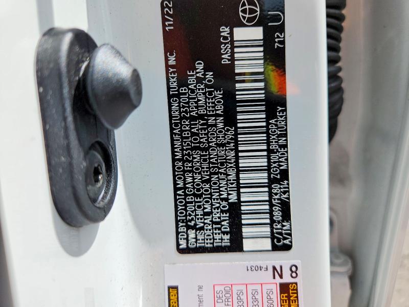 2022 Toyota C-hr მანქანა იყიდება აუქციონზე, vin: NMTKHMBX4NR147962, აუქციონის ნომერი: 51110156