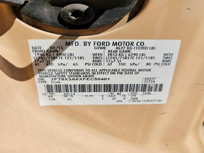 Aukcja sprzedaży 2015 Ford F350, vin: 1FT8X3A6XFEC59481, numer aukcji: 48095156