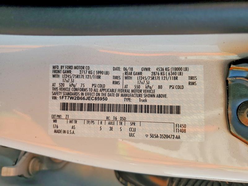 Продажа на аукционе авто 2018 Ford F250, vin: 1FT7W2B66JEC85950, номер лота: 50589746