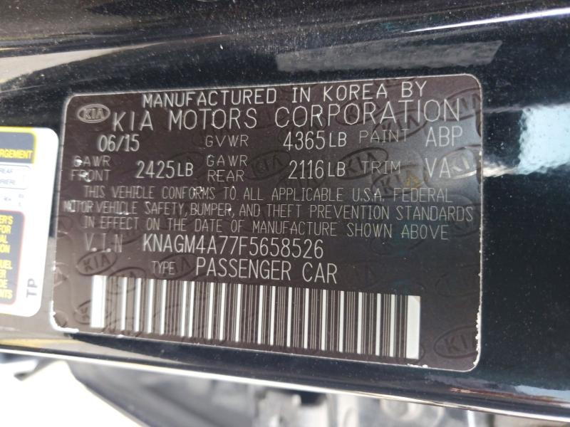 Aukcja sprzedaży 2015 Kia Optima, vin: KNAGM4A77F5658526, numer aukcji: 49078296