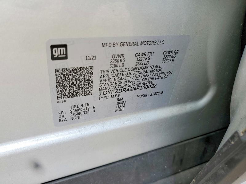 2022 Cadillac Xt4 მანქანა იყიდება აუქციონზე, vin: 1GYFZDR42NF100032, აუქციონის ნომერი: 51542916
