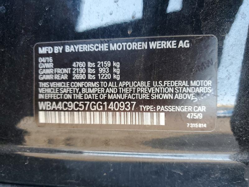 49782826 :رقم المزاد ، WBA4C9C57GG140937 vin ، 2016 Bmw 428 مزاد بيع