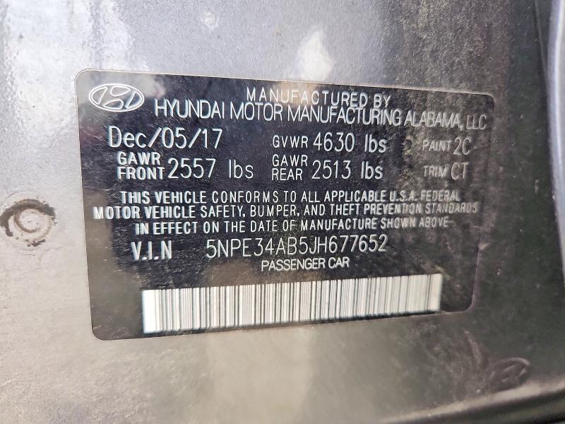 Продажа на аукционе авто 2018 Hyundai Sonata, vin: 5NPE34AB5JH677652, номер лота: 51710216
