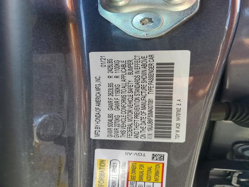 Aukcja sprzedaży 2021 Acura Tlx, vin: 19UUB6F50MA007081, numer aukcji: 48757286