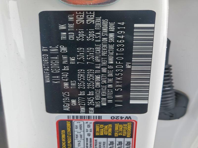 Продажа на аукционе авто 2026 Kia Sportage, vin: 5XYK53DF0TG364914, номер лота: 47814676