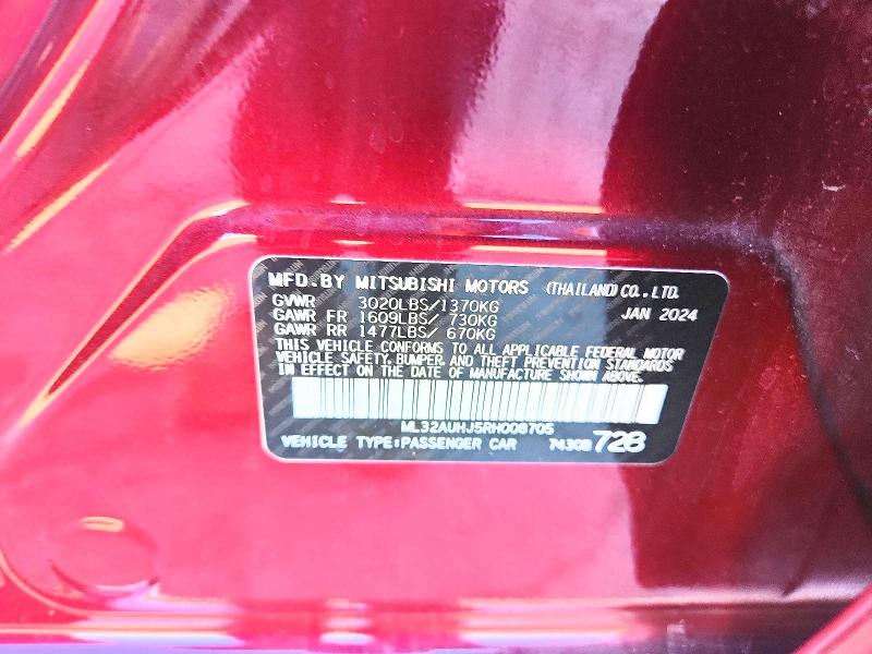 Продажа на аукционе авто 2024 Mitsubishi Mirage, vin: ML32AUHJ5RH008705, номер лота: 51142196