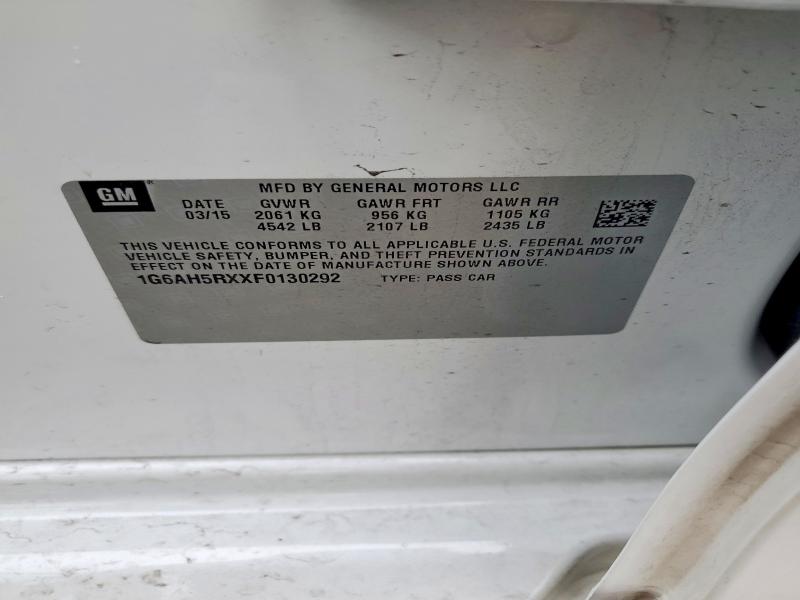 51635216 :رقم المزاد ، 1G6AH5RXXF0130292 vin ، 2015 Cadillac Ats مزاد بيع