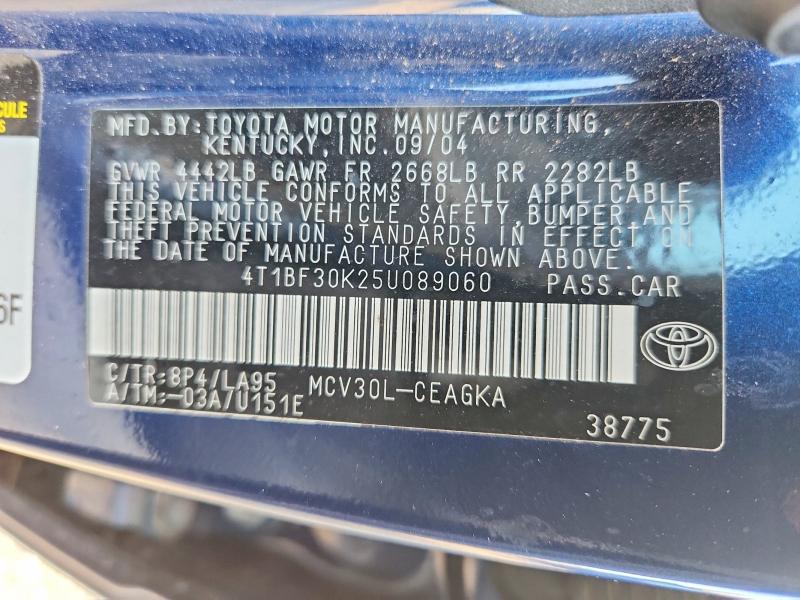 51528506 :رقم المزاد ، 4T1BF30K25U089060 vin ، 2005 Toyota Camry مزاد بيع