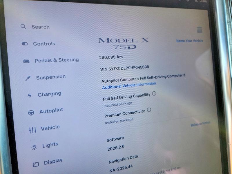 48859636 :رقم المزاد ، 5YJXCDE29HF045698 vin ، 2017 Tesla Model X مزاد بيع
