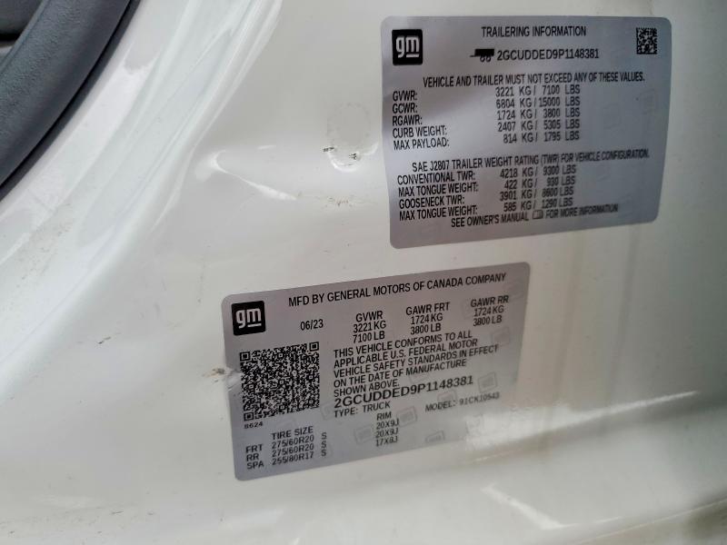 Продажа на аукционе авто 2023 Chevrolet Silverado, vin: 2GCUDDED9P1148381, номер лота: 49713816