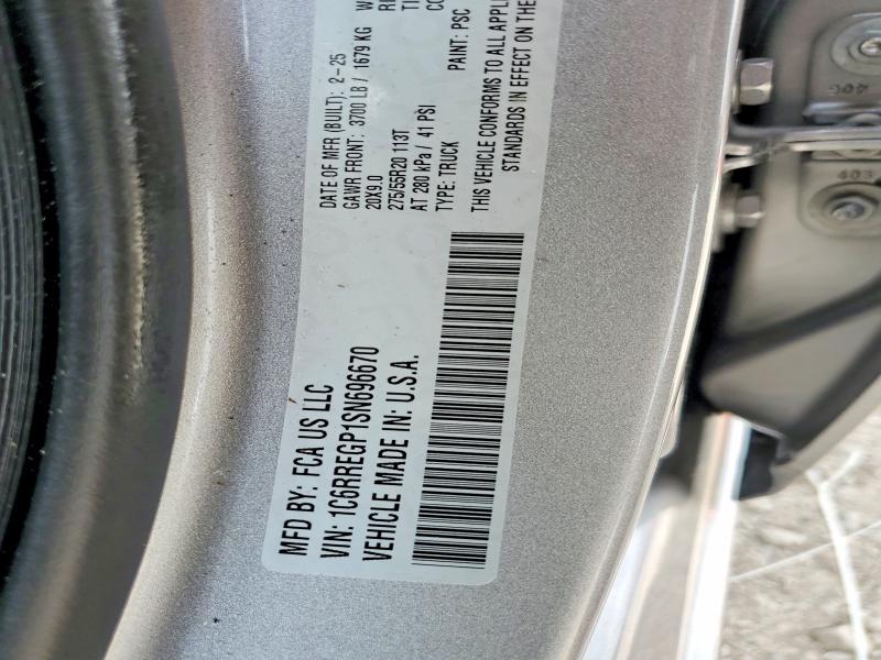 51668826 :رقم المزاد ، 1C6RREGP1SN696670 vin ، 2025 Ram 1500 مزاد بيع