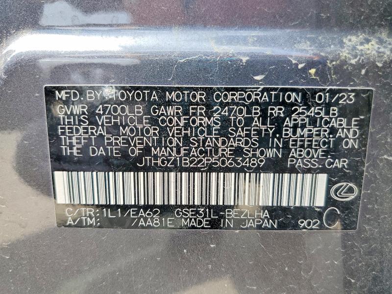 51241086 :رقم المزاد ، JTHGZ1B22P5063489 vin ، 2023 Lexus Is 350 مزاد بيع