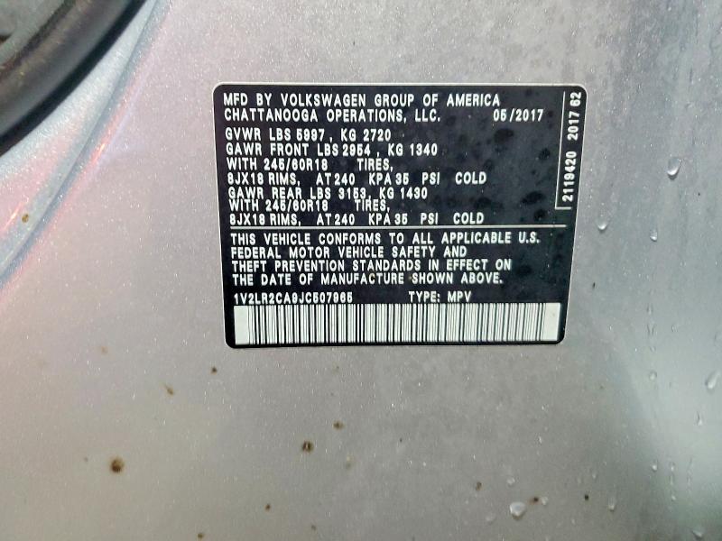 Aukcja sprzedaży 2018 Volkswagen Atlas, vin: 1V2LR2CA9JC507965, numer aukcji: 46552716