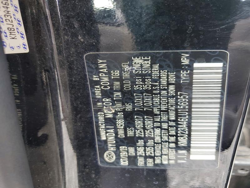 2020 Hyundai Tucson მანქანა იყიდება აუქციონზე, vin: KM8J23A46LU156957, აუქციონის ნომერი: 50080216