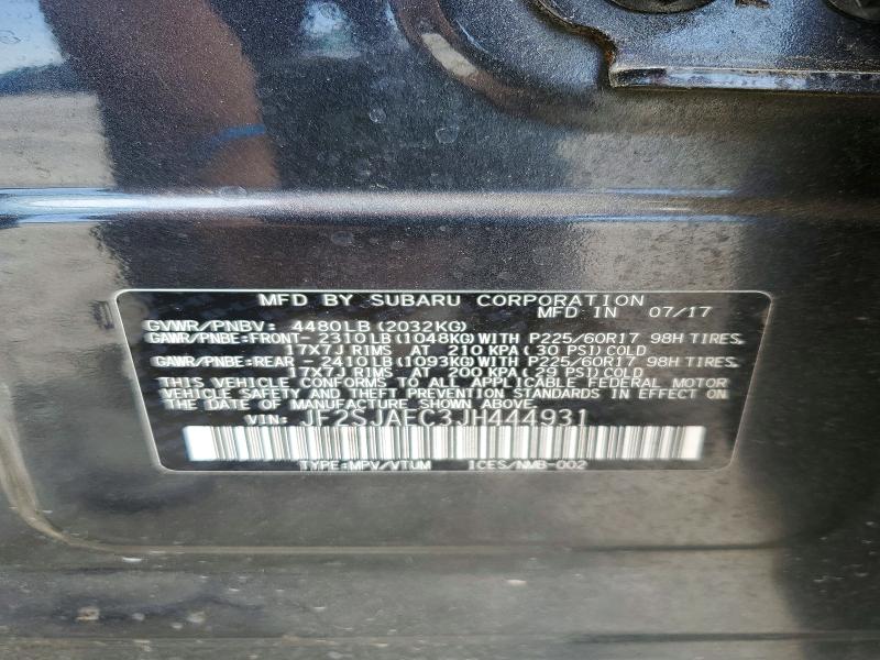 Aukcja sprzedaży 2018 Subaru Forester, vin: JF2SJAEC3JH444931, numer aukcji: 50771346