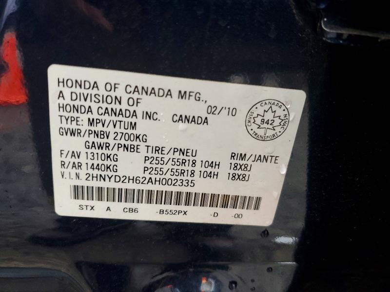 Aukcja sprzedaży 2010 Acura Mdx, vin: 2HNYD2H62AH002335, numer aukcji: 49279306