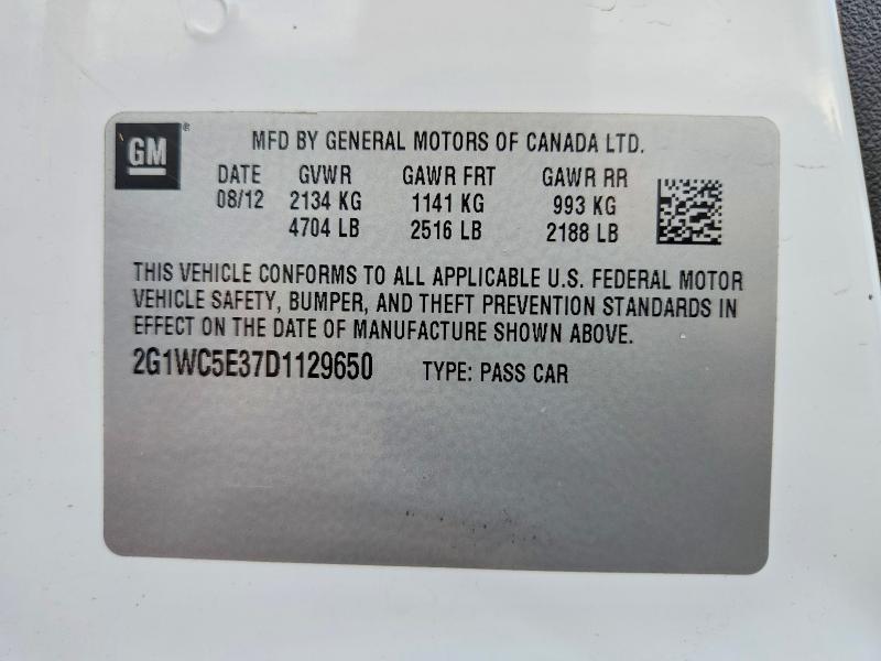 2013 Chevrolet Impala მანქანა იყიდება აუქციონზე, vin: 2G1WC5E37D1129650, აუქციონის ნომერი: 51421346