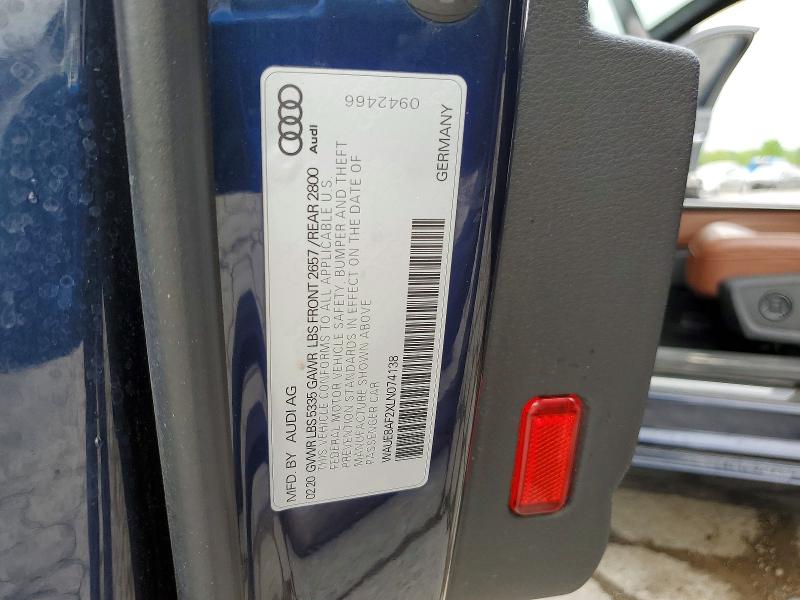 51592696 :رقم المزاد ، WAUE8AF2XLN074138 vin ، 2020 Audi A6 مزاد بيع