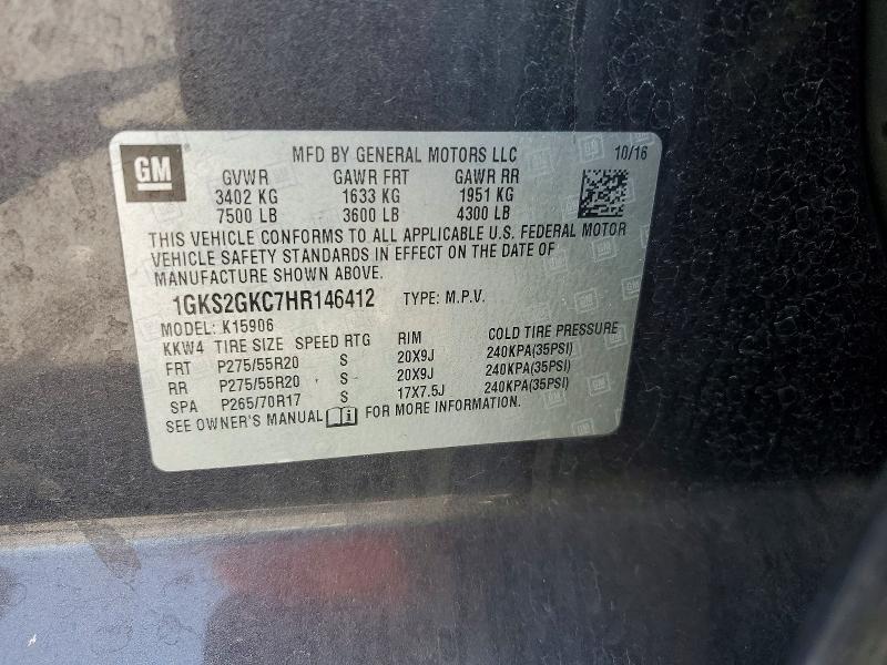 Aukcja sprzedaży 2017 Gmc Yukon Xl, vin: 1GKS2GKC7HR146412, numer aukcji: 52064516