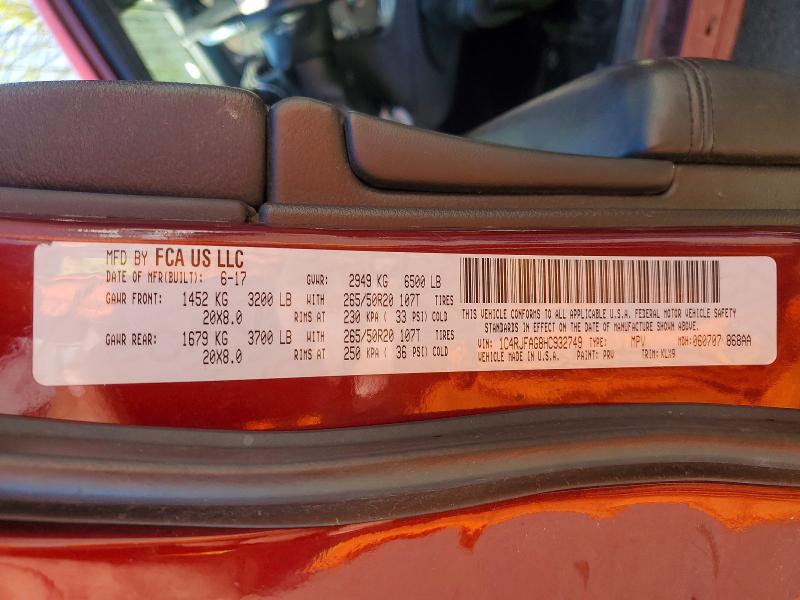 2017 Jeep Grand Cherokee მანქანა იყიდება აუქციონზე, vin: 1C4RJFAG8HC932749, აუქციონის ნომერი: 50982706