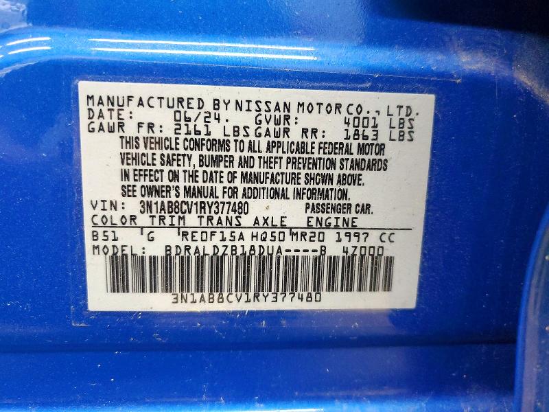 Продаж на аукціоні авто 2024 Nissan Sentra, vin: 3N1AB8CV1RY377480, номер лоту: 50126606