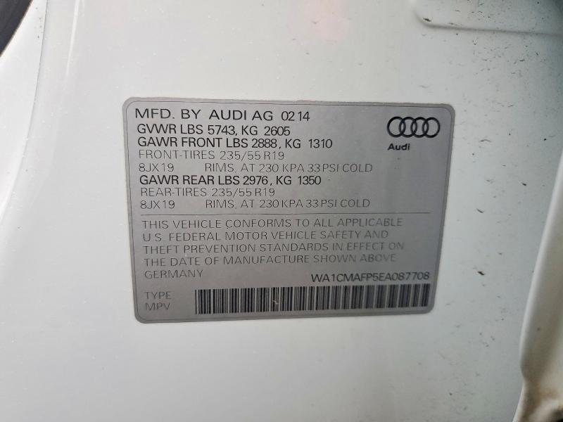 Aukcja sprzedaży 2014 Audi Q5, vin: WA1CMAFP5EA087708, numer aukcji: 48293436
