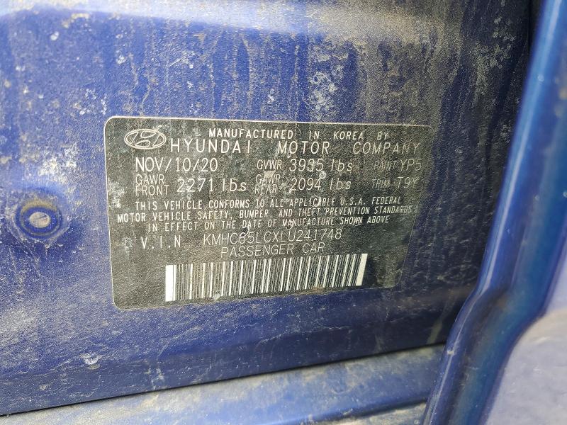 2020 Hyundai Ioniq მანქანა იყიდება აუქციონზე, vin: KMHC65LCXLU241748, აუქციონის ნომერი: 50355776