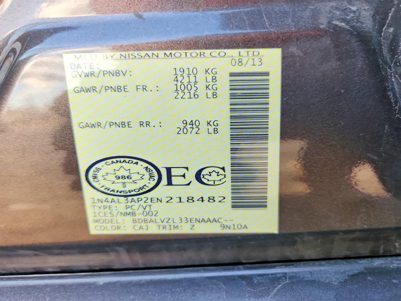 Aukcja sprzedaży 2014 Nissan Altima, vin: 1N4AL3AP2EN218482, numer aukcji: 50833426