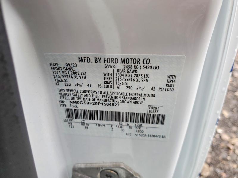 2023 Ford Transit Connect მანქანა იყიდება აუქციონზე, vin: NM0GS9F29P1564527, აუქციონის ნომერი: 47051206