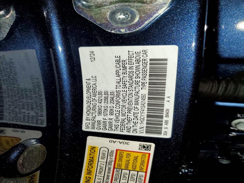 Aukcja sprzedaży 2025 Honda Accord, vin: 1HGCY1F41SA014560, numer aukcji: 48794926