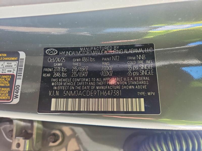 Aukcja sprzedaży 2026 Hyundai Tucson, vin: 5NMJACDE9TH647381, numer aukcji: 48831326