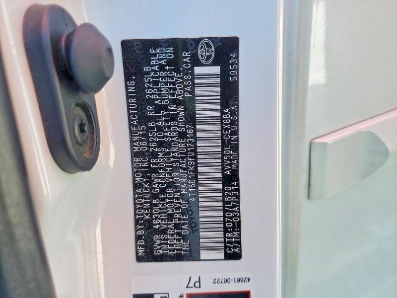 51039116 :رقم المزاد ، 4T1BD1FK9FU173167 vin ، 2015 Toyota Camry Hybrid مزاد بيع