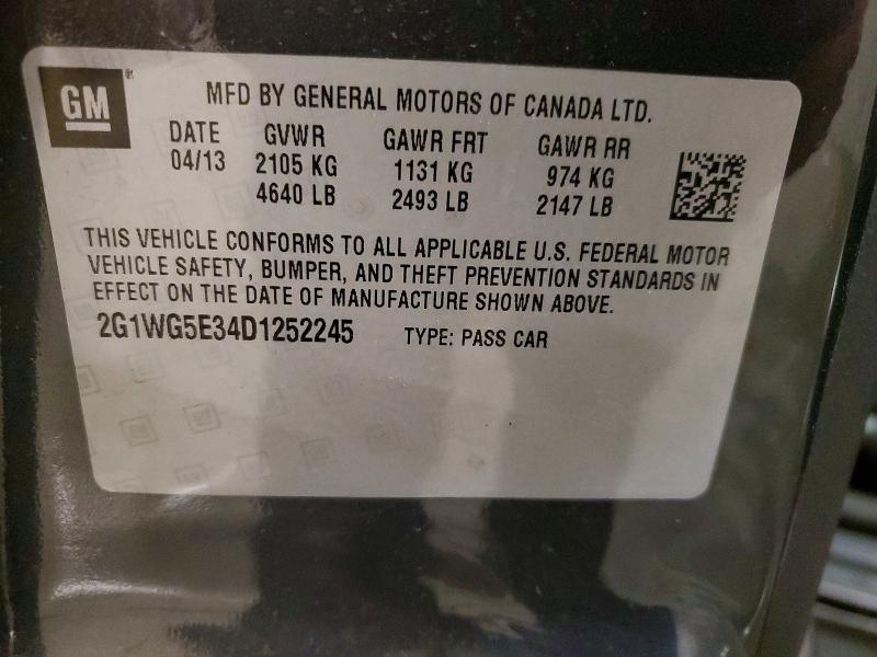 Продажа на аукционе авто 2013 Chevrolet Impala, vin: 2G1WG5E34D1252245, номер лота: 50449646