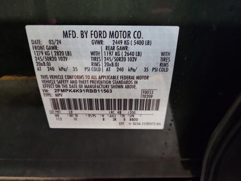 Продажа на аукционе авто 2024 Ford Edge, vin: 2FMPK4K91RBB11563, номер лота: 47987136