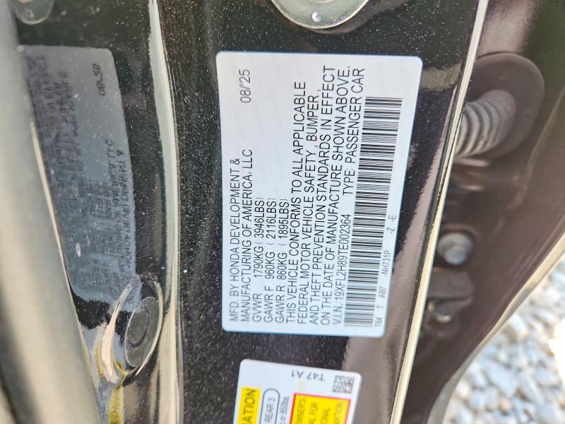 51337296 :رقم المزاد ، 19XFL2H89TE002364 vin ، 2026 Honda Civic مزاد بيع